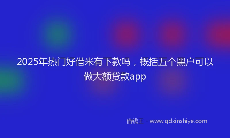 2025年热门好借米有下款吗，概括五个黑户可以做大额贷款app