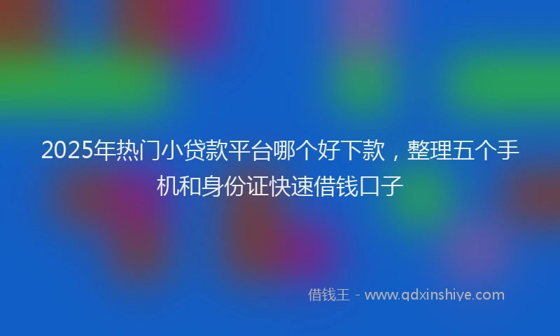 2025年热门小贷款平台哪个好下款，整理五个手机和身份证快速借钱口子