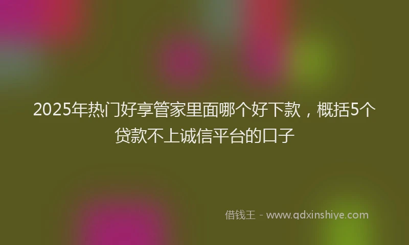2025年热门好享管家里面哪个好下款，概括5个贷款不上诚信平台的口子