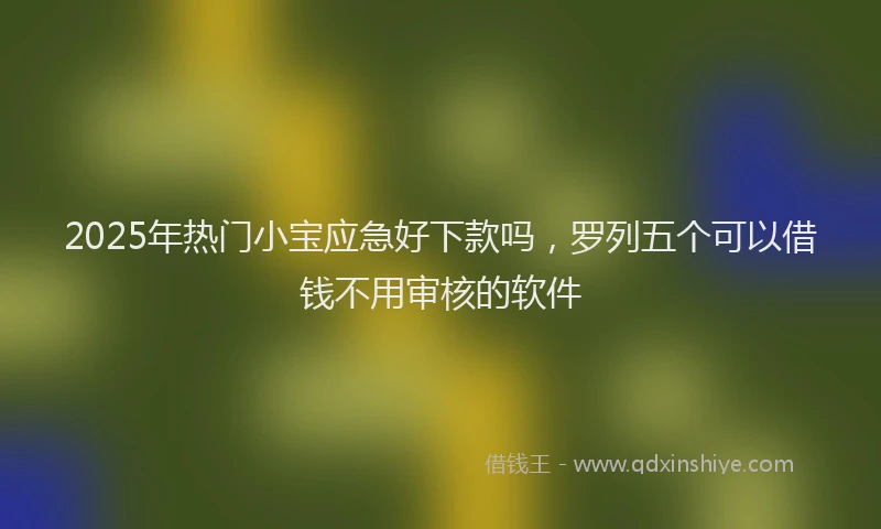 2025年热门小宝应急好下款吗，罗列五个可以借钱不用审核的软件