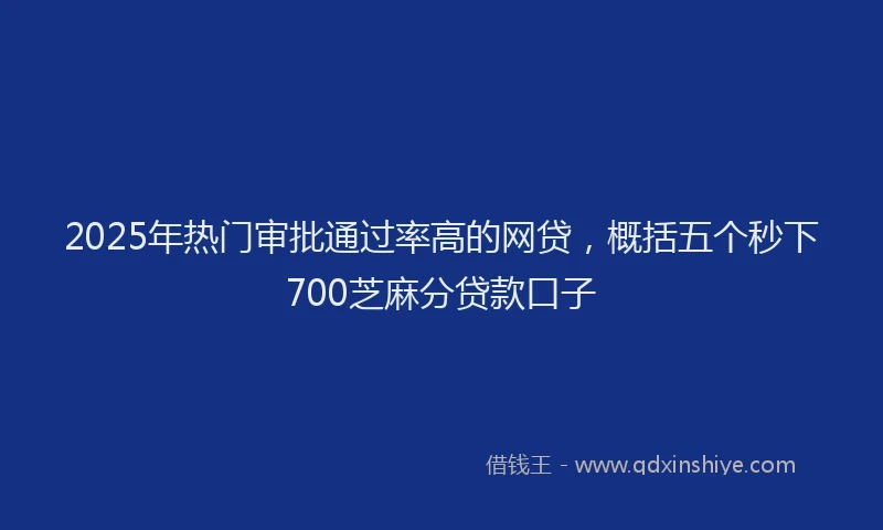 2025年热门审批通过率高的网贷，概括五个秒下700芝麻分贷款口子