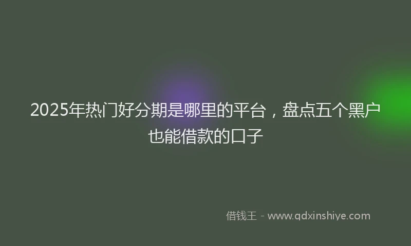 2025年热门好分期是哪里的平台，盘点五个黑户也能借款的口子