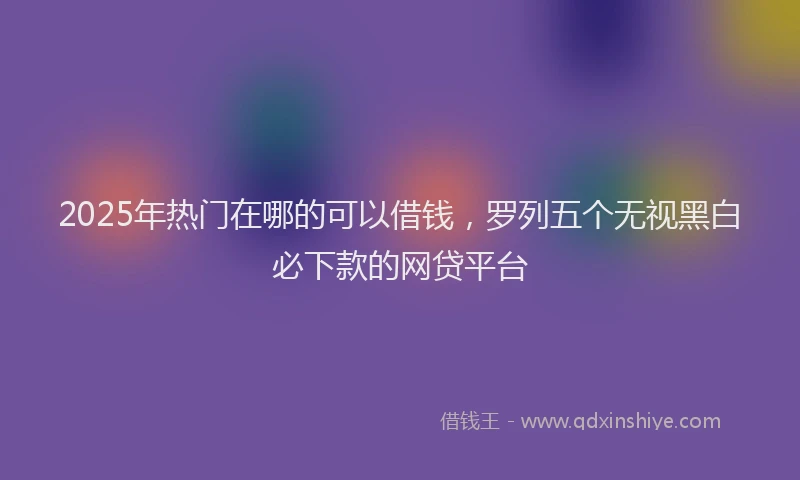 2025年热门在哪的可以借钱，罗列五个无视黑白必下款的网贷平台