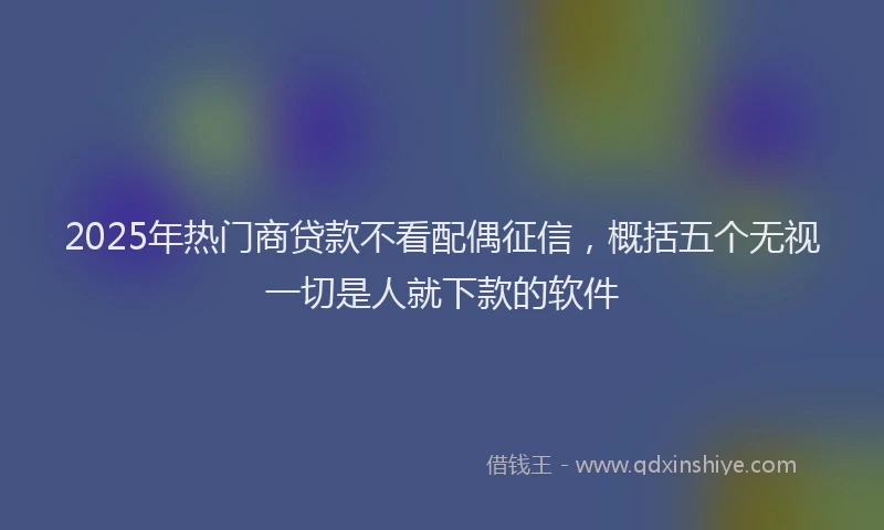 2025年热门商贷款不看配偶征信，概括五个无视一切是人就下款的软件