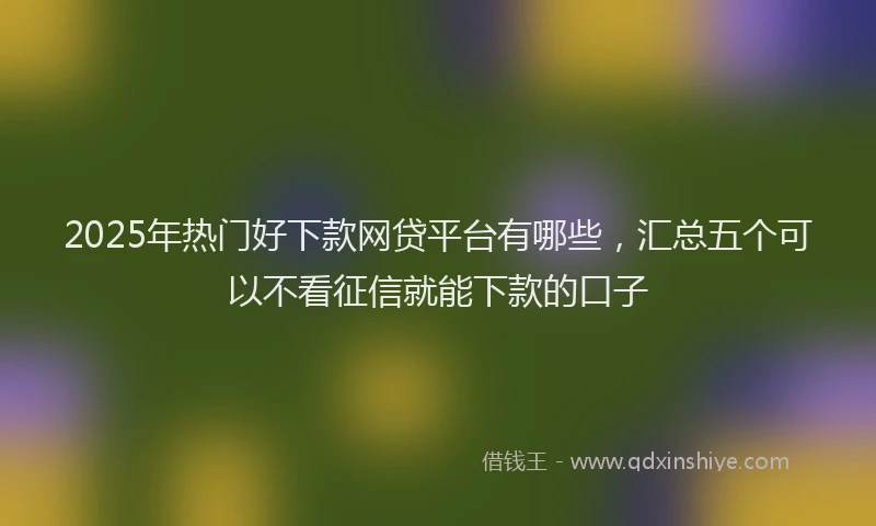 2025年热门好下款网贷平台有哪些,汇总五个可以不看征信就能下款的口子