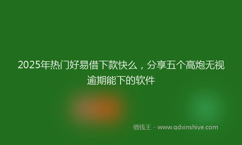 2025年热门好易借下款快么，分享五个高炮无视逾期能下的软件