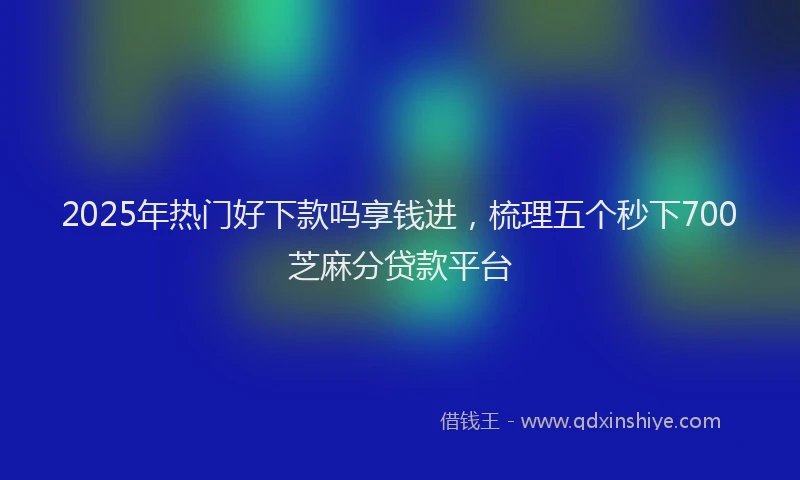 2025年热门好下款吗享钱进，梳理五个秒下700芝麻分贷款平台