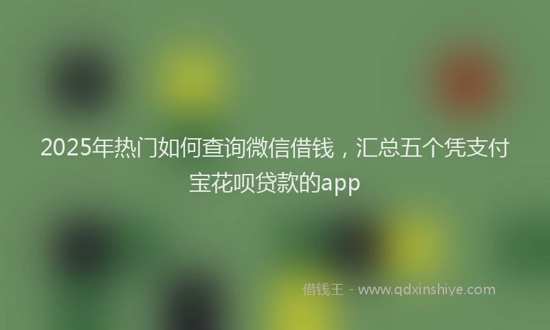 2025年热门如何查询微信借钱，汇总五个凭支付宝花呗贷款的app