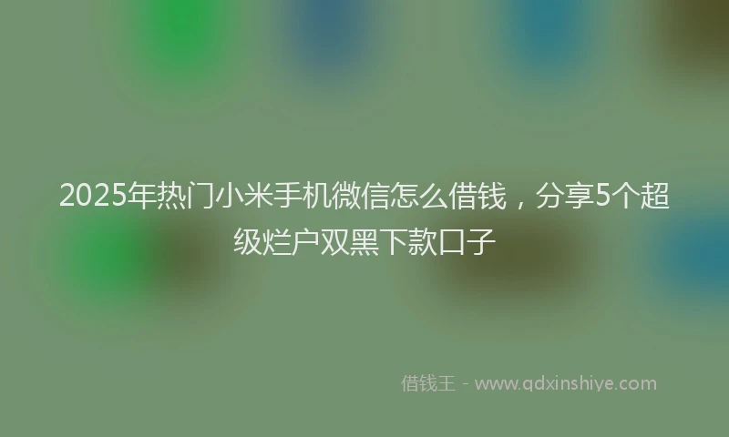2025年热门小米手机微信怎么借钱，分享5个超级烂户双黑下款口子