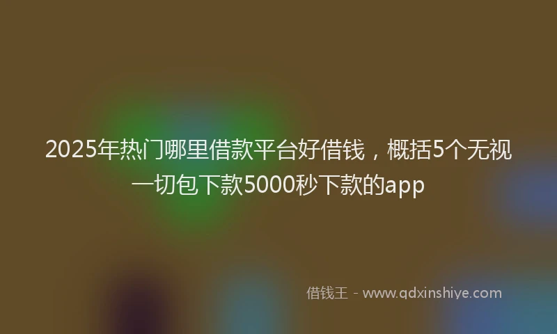 2025年热门哪里借款平台好借钱，概括5个无视一切包下款5000秒下款的app