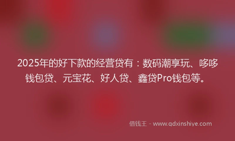 2025年的好下款的经营贷有：数码潮享玩、哆哆钱包贷、元宝花、好人贷、鑫贷Pro钱包等。