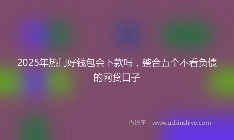 2025年热门好钱包会下款吗，整合五个不看负债的网贷口子