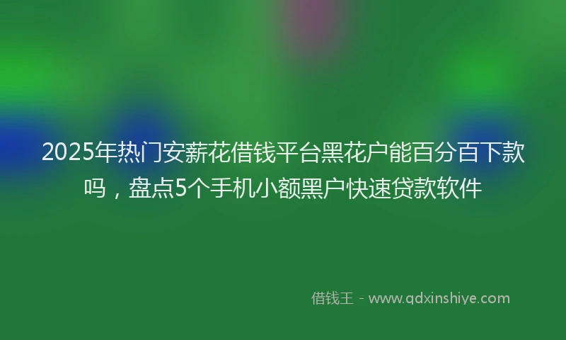 2025年热门安薪花借钱平台黑花户能百分百下款吗，盘点5个手机小额黑户快速贷款软件
