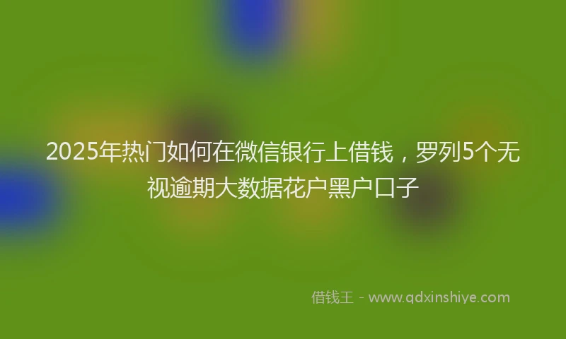 2025年热门如何在微信银行上借钱，罗列5个无视逾期大数据花户黑户口子