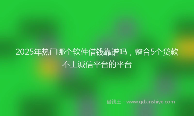 2025年热门哪个软件借钱靠谱吗，整合5个贷款不上诚信平台的平台
