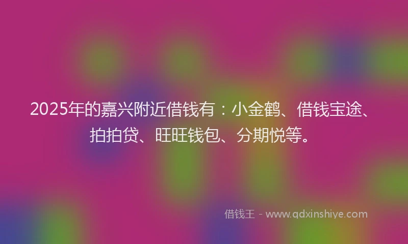 2025年的嘉兴附近借钱有：小金鹤、借钱宝途、拍拍贷、旺旺钱包、分期悦等。