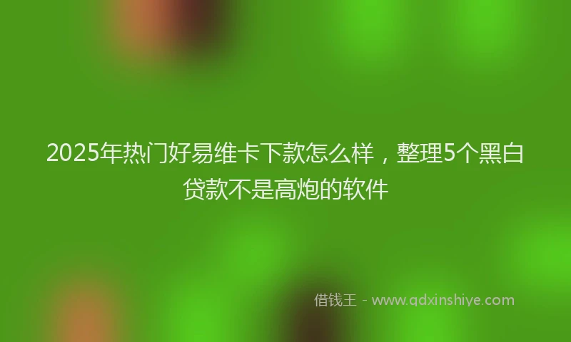 2025年热门好易维卡下款怎么样，整理5个黑白贷款不是高炮的软件