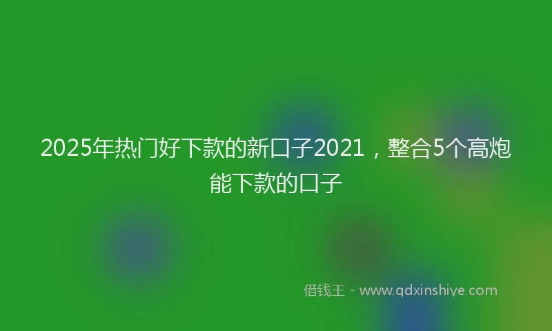 2025年热门好下款的新口子2021，整合5个高炮能下款的口子