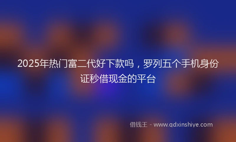 2025年热门富二代好下款吗,罗列五个手机身份证秒借现金的平台