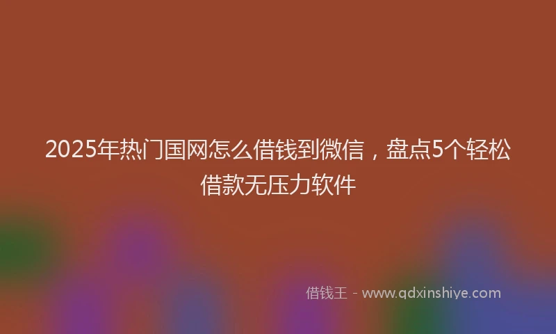 2025年热门国网怎么借钱到微信，盘点5个轻松借款无压力软件