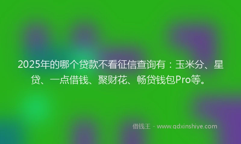2025年的哪个贷款不看征信查询有：玉米分、星贷、一点借钱、聚财花、畅贷钱包Pro等。