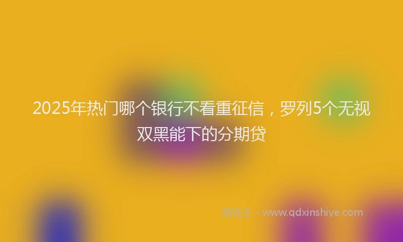 2025年热门哪个银行不看重征信，罗列5个无视双黑能下的分期贷