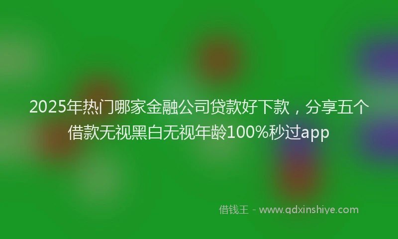 2025年热门哪家金融公司贷款好下款，分享五个借款无视黑白无视年龄100%秒过app