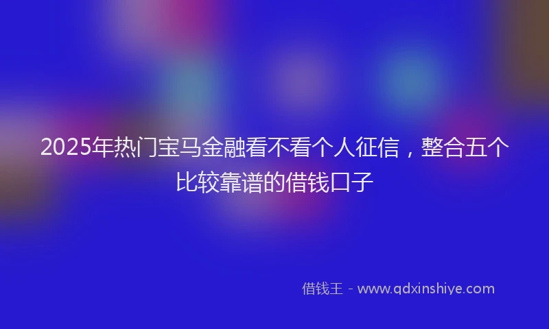 2025年热门宝马金融看不看个人征信，整合五个比较靠谱的借钱口子