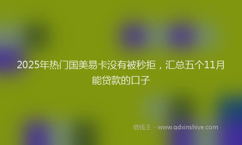 2025年热门国美易卡没有被秒拒，汇总五个11月能贷款的口子