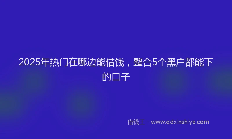 2025年热门在哪边能借钱，整合5个黑户都能下的口子