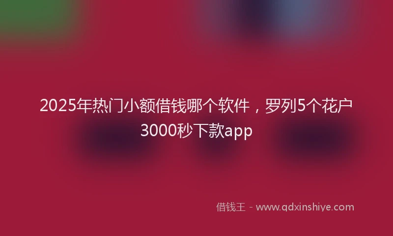 2025年热门小额借钱哪个软件，罗列5个花户3000秒下款app