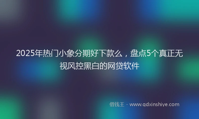 2025年热门小象分期好下款么，盘点5个真正无视风控黑白的网贷软件