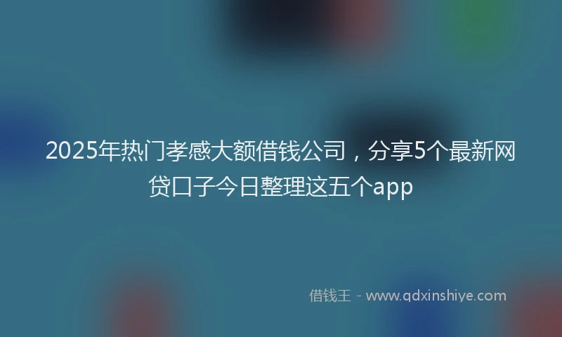 2025年热门孝感大额借钱公司，分享5个最新网贷口子今日整理这五个app