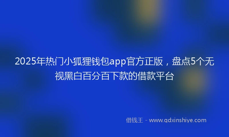 2025年热门小狐狸钱包app官方正版，盘点5个无视黑白百分百下款的借款平台