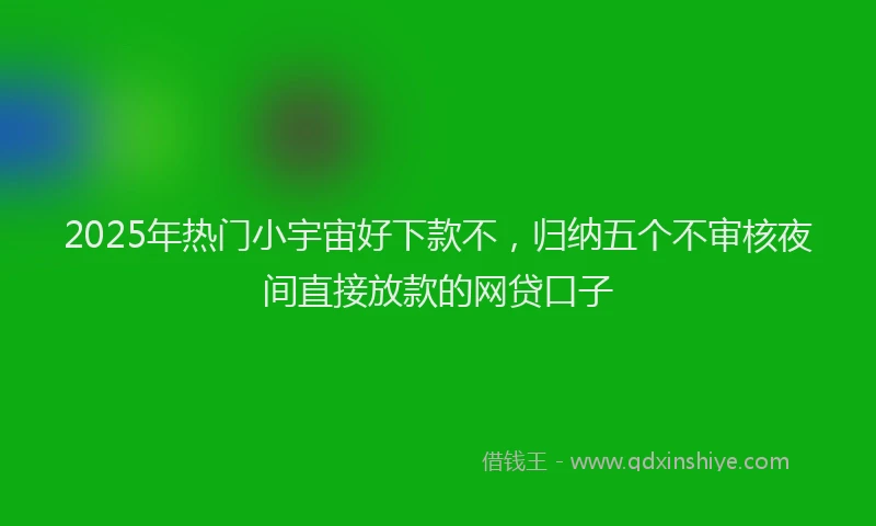2025年热门小宇宙好下款不,归纳五个不审核夜间直接放款的网贷口子