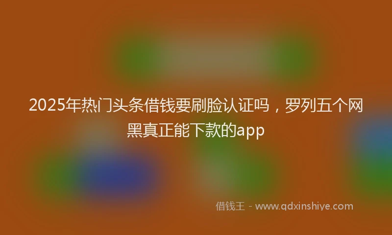 2025年热门头条借钱要刷脸认证吗，罗列五个网黑真正能下款的app