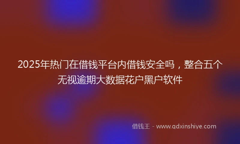 2025年热门在借钱平台内借钱安全吗，整合五个无视逾期大数据花户黑户软件