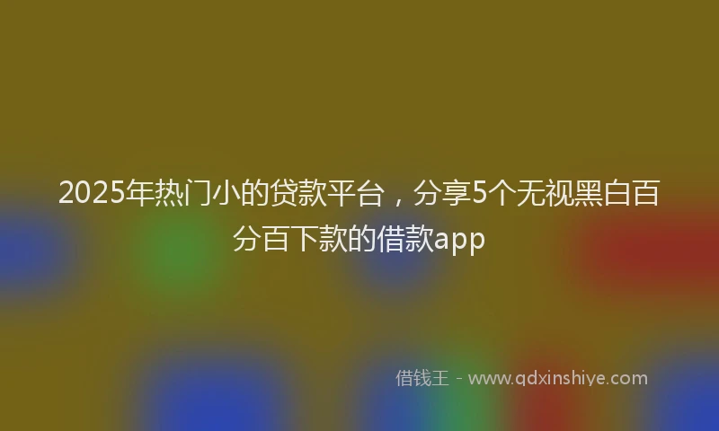 2025年热门小的贷款平台，分享5个无视黑白百分百下款的借款app