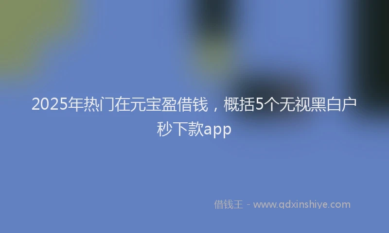 2025年热门在元宝盈借钱，概括5个无视黑白户秒下款app