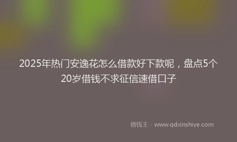 2025年热门安逸花怎么借款好下款呢，盘点5个20岁借钱不求征信速借口子