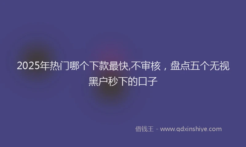 2025年热门哪个下款最快,不审核，盘点五个无视黑户秒下的口子