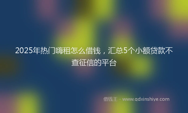 2025年热门嗨租怎么借钱，汇总5个小额贷款不查征信的平台