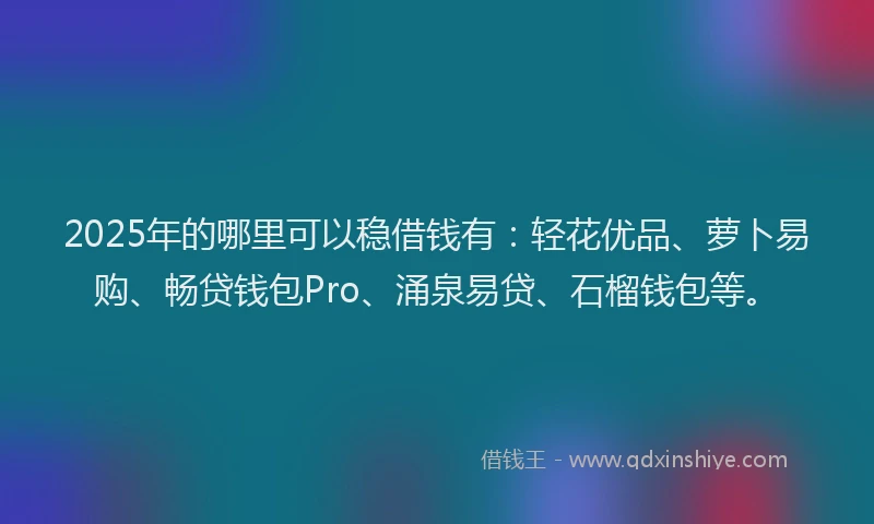 2025年的哪里可以稳借钱有：轻花优品、萝卜易购、畅贷钱包Pro、涌泉易贷、石榴钱包等。