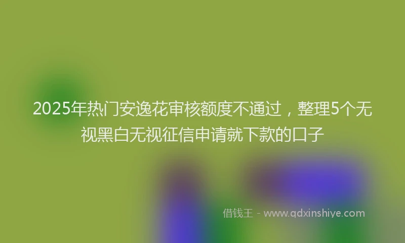 2025年热门安逸花审核额度不通过,整理5个无视黑白无视征信申请就下款的口子