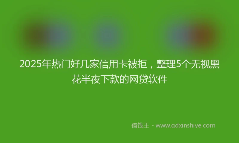 2025年热门好几家信用卡被拒，整理5个无视黑花半夜下款的网贷软件