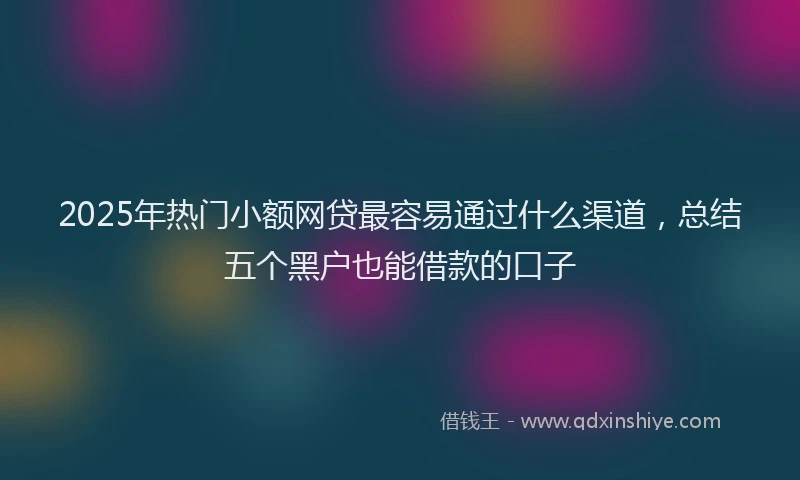 2025年热门小额网贷最容易通过什么渠道，总结五个黑户也能借款的口子