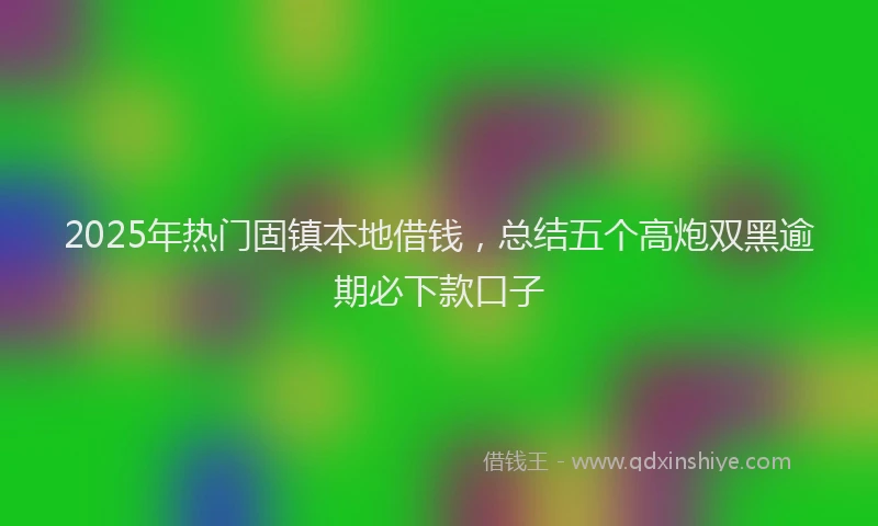 2025年热门固镇本地借钱，总结五个高炮双黑逾期必下款口子