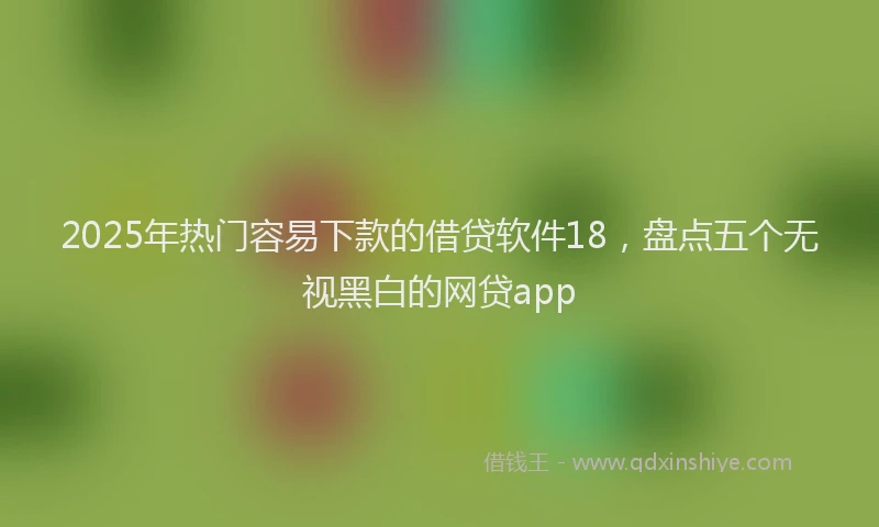 2025年热门容易下款的借贷软件18，盘点五个无视黑白的网贷app