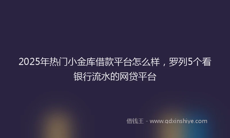 2025年热门小金库借款平台怎么样，罗列5个看银行流水的网贷平台