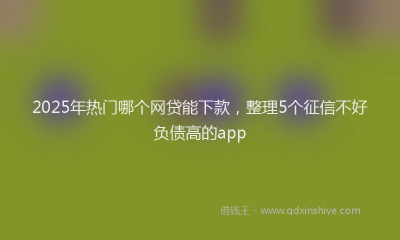 2025年热门哪个网贷能下款，整理5个征信不好负债高的app